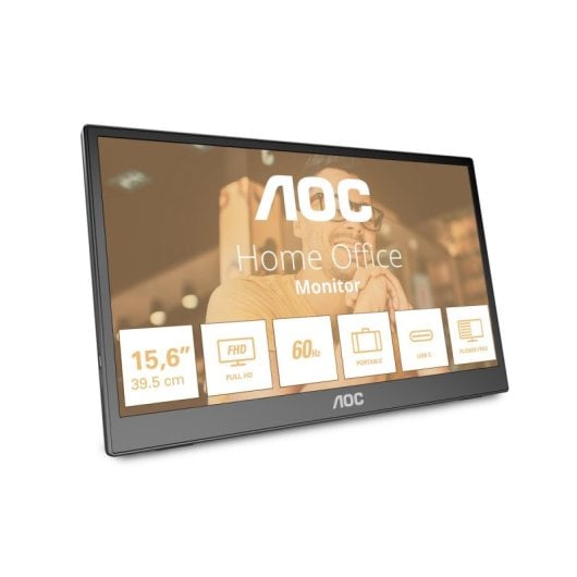 Monitor AOC 15,6" 1920 x 1080 60Hz IPS Autopivot Flicker Free USB-C