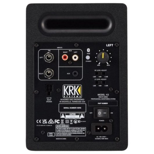 Monitor de Estudio Activo KRK KREATE 3 Bluetooth 3 Pulgadas 65W Bass Reflex Pareja