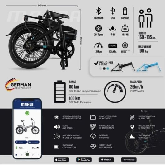 Bicicleta Elétrica Legend Monza dobrável 20" 250W 14Ah 100km travão hidráulico alumínio