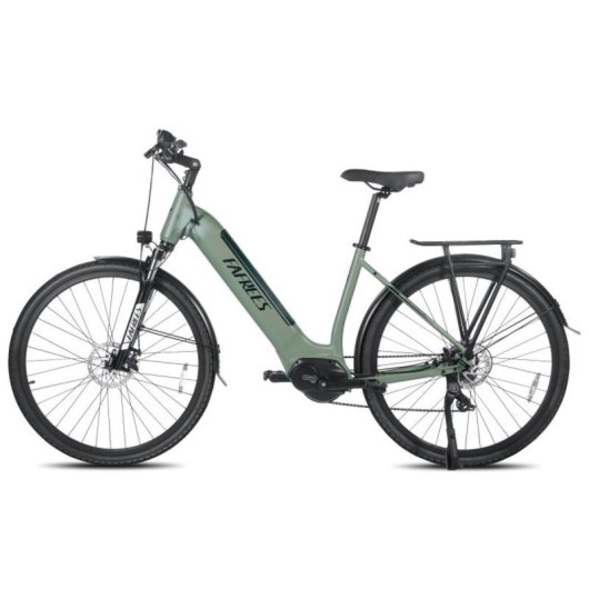 Bicicletta elettrica urbana FAFREES FM9 Motore centrale BAFANG 250W Batteria 36V 15Ah Sospensione idraulica 7 velocità