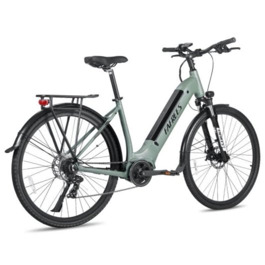 Bicicleta elétrica urbana FAFREES FM9 Motor central BAFANG 250 W Bateria 36 V 15 Ah Suspensão hidráulica Shimano 7 velocidades