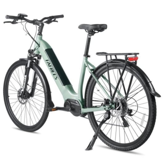 Bicicleta elétrica urbana FAFREES FM9 Motor central BAFANG 250 W Bateria 36 V 15 Ah Suspensão hidráulica Shimano 7 velocidades