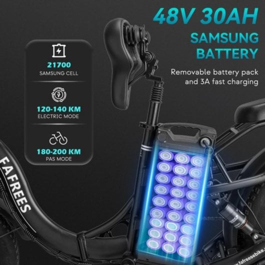 Bicicleta elétrica F20 X-Max 750W 48V 30Ah Tripla Suspensão Hidráulica LCD Shimano 7 Velocidades