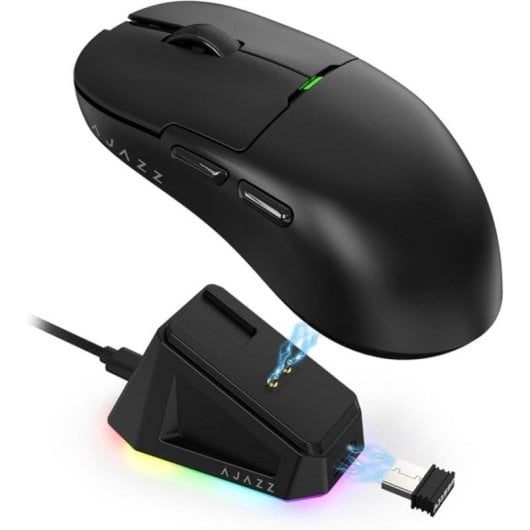 Ratón Ajazz inalámbrico 26000 DPI base de carga magnética ultraligero 56 g