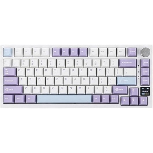 Ajazz AK820 Pro Teclado Mecânico 75% Bluetooth/USB-C com Ecrã TFT e RGB Branco/Violeta (ES)