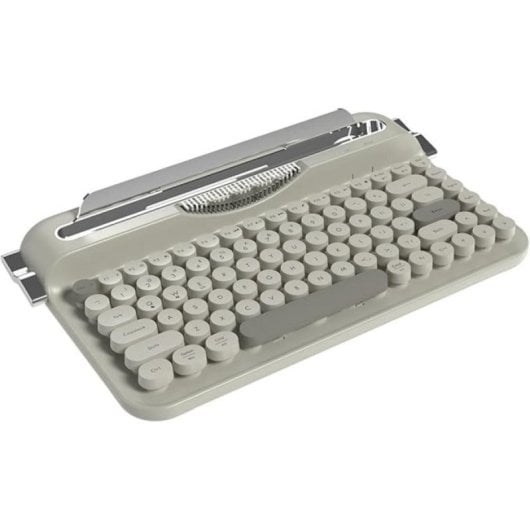 Tastatur Membran Ajazz AF84 US Layout kabellos Bluetooth Retro-Technik Grau