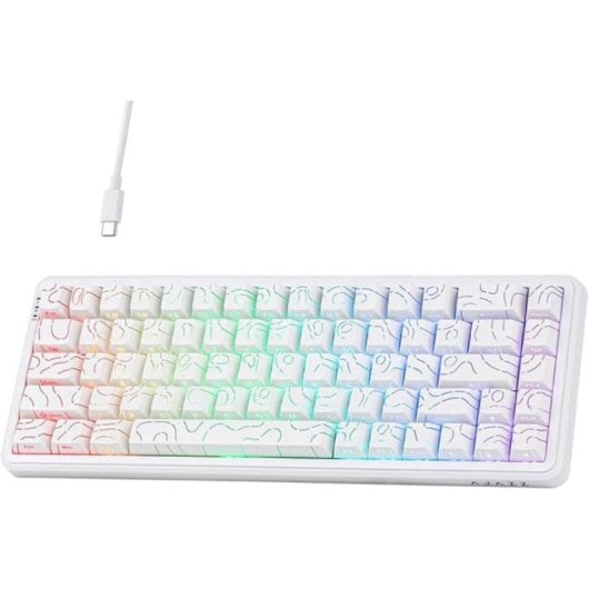 Ajazz AK680 MAX Teclado Mecânico Compacto com Retroiluminação RGB e Cabo USB (ES)
