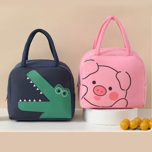 Bolso, Bolsa Ca De Almuerzo Aislada Con Dibujos Animados, Bolsa De Almuerzo Linda, Bento De Aluminio Engrosado Para Llev