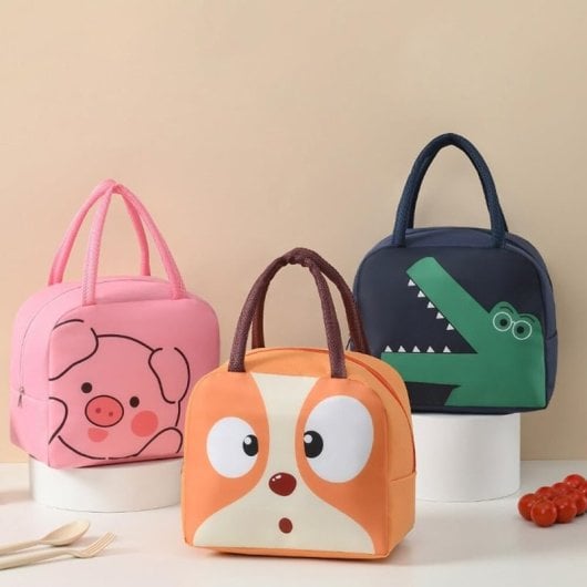 Bolso, Bolsa Ca De Almuerzo Aislada Con Dibujos Animados, Bolsa De Almuerzo Linda, Bento De Aluminio Engrosado Para Llev