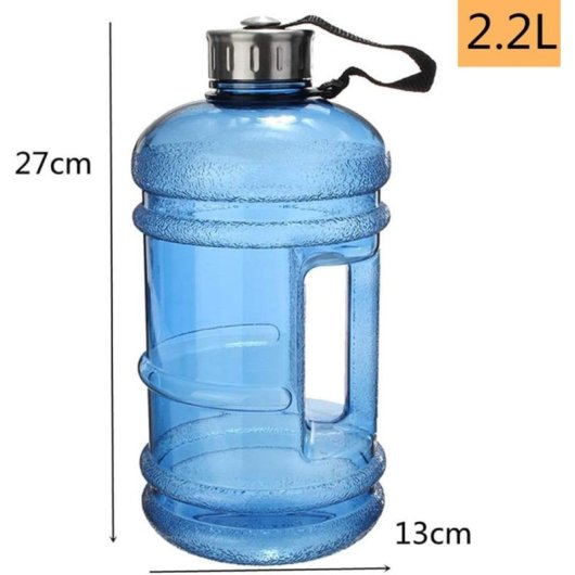 Botella Csheng Fies Agua 2,2 Litros (negra, Transparente) Nuevo, Envio 24h