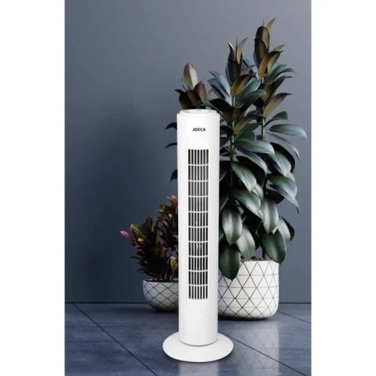 Ventilador De Torre Jocca De 73 Cm De Altura, Con Sistema De Oscilación,  3 Velocidades Y 45w De Potencia