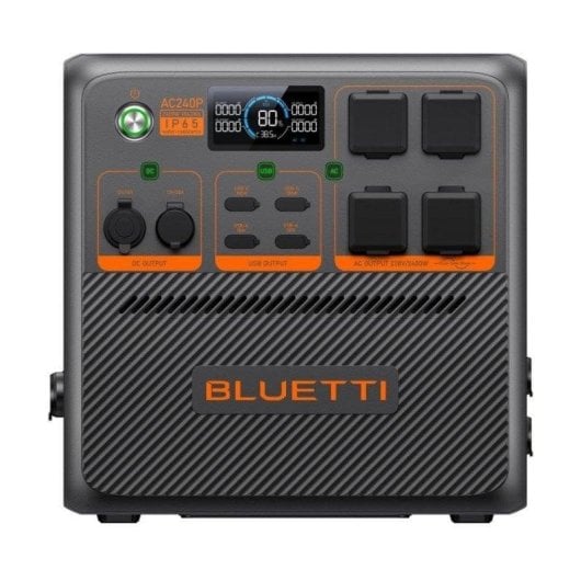 Station d’energie BLUETTI AC240P 1843Wh 4 ports AC 4 USB Batterie LiFePO4 Ecran LED Compatible panneau solaire Application mobile