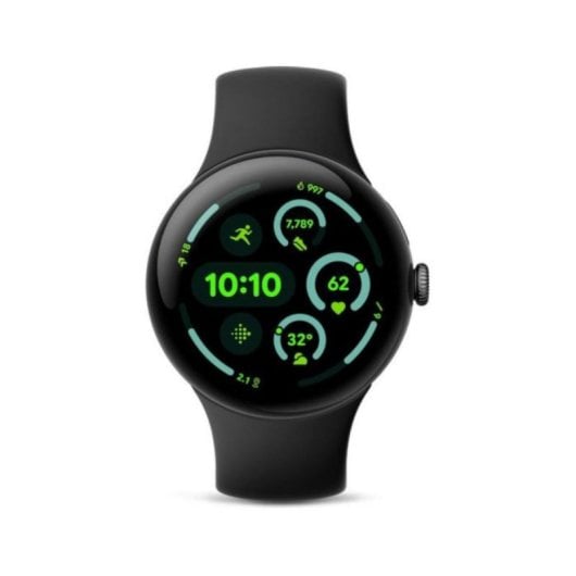 Smartwatch Google Pixel Watch 3 GPS WiFi AMOLED Wasserdicht 45 mm Obsidian