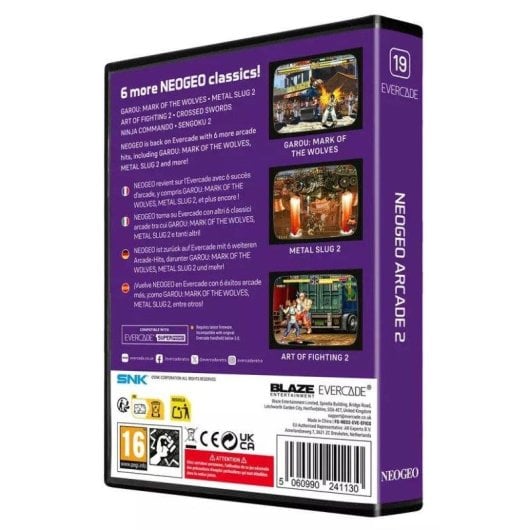 Evercade NEOGEO Arcade 2 Retro Cartucho Pixel Art 0GB Multijogos Branco