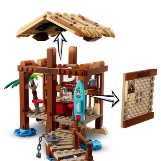 Set de Construcción LEGO ONE PIECE Cabaña del Pueblo Molino 299 Piezas Minifiguras Luffy Shanks Makino