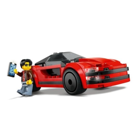 Coche Deportivo LEGO City 60448 Rojo Cabina Oscurecida y Accesorios Limpieza