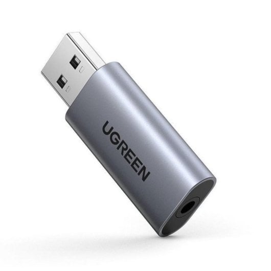 Adattatore USB Ugreen CM383 audio jack 3,5 mm con scocca in alluminio e tecnologia C-Media IC