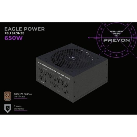 Fuente de Alimentación PREYON 650W Certificación 80 PLUS Bronze Eagle Power Modular Japonesa
