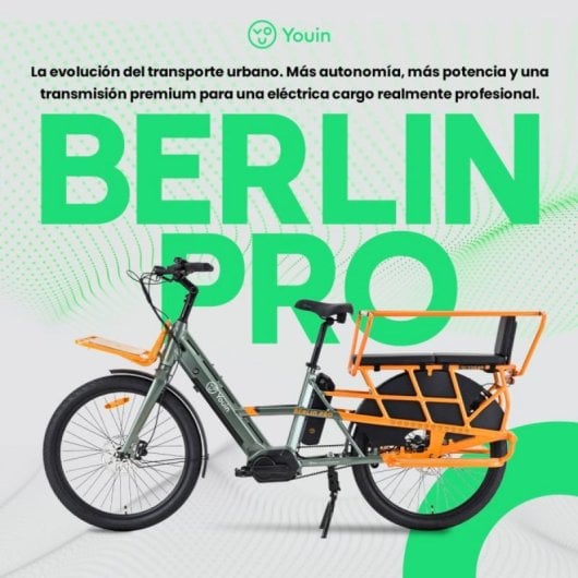 Bicicleta eléctrica YOUIN Berlin Pro BK6150 motor 250W doble batería correa carbono 26"