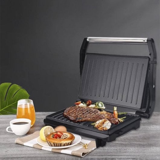 Grill doble placa antiadherente 1200W bandejas extraíbles apto lavavajillas