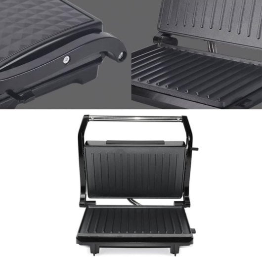 Grill doble placa antiadherente 1200W bandejas extraíbles apto lavavajillas