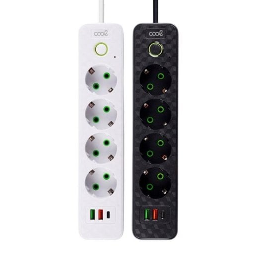 Caricatore Universale Multiplo COOL Regleta 7 Porte PC 4EU 2USB-A USB-C Bianco 1200W
