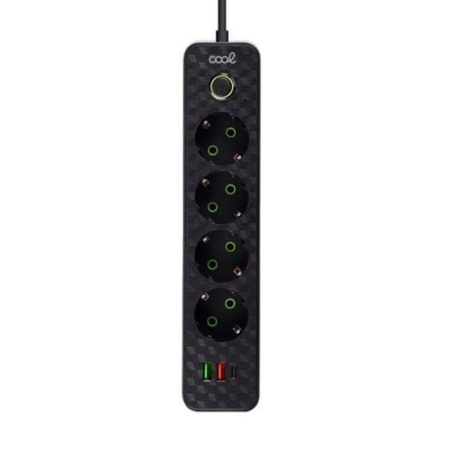 Caricatore multiplo universale COOL regleta 7 porte USB-A USB-C 4 prese EU nero
