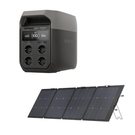 Ecoflow Estación Energía 1024Wh 1800W Delta 3+ Panel Solar 220W