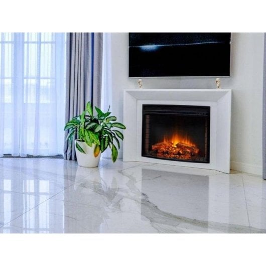 Chimenea eléctrica Purline CHE-630 frontal de cristal negro 2000W temporizador