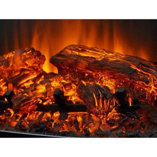 Chimenea eléctrica Purline CHE-630 frontal de cristal negro 2000W temporizador