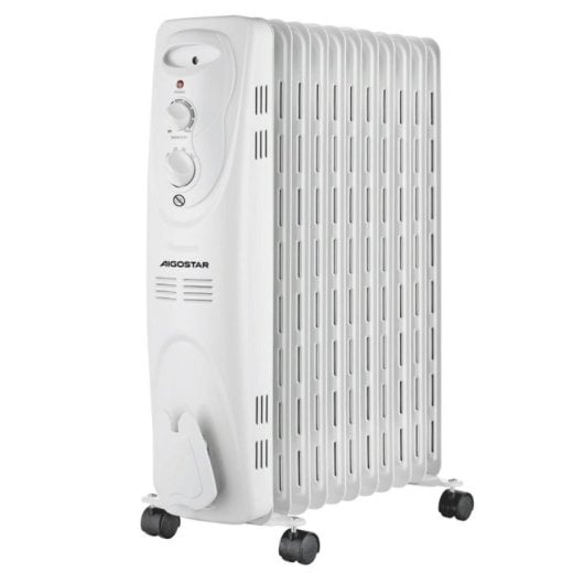Radiador Eléctrico 2500W 11 elementos silencioso termostato ajustable apagado automático ruedas