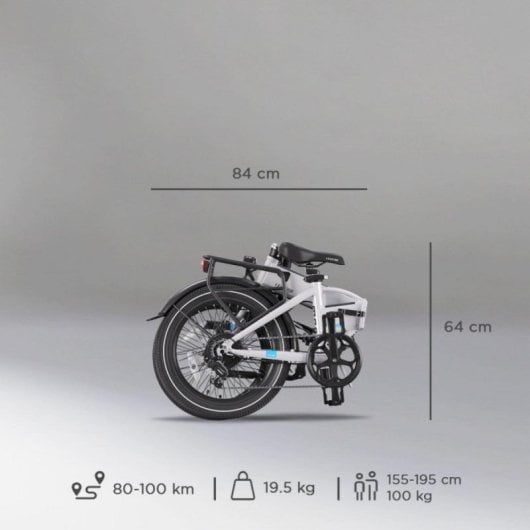 Legend Monza Bicicleta Elétrica Dobrável Recondicionada com 20", 250W, 100km e Bateria Nova