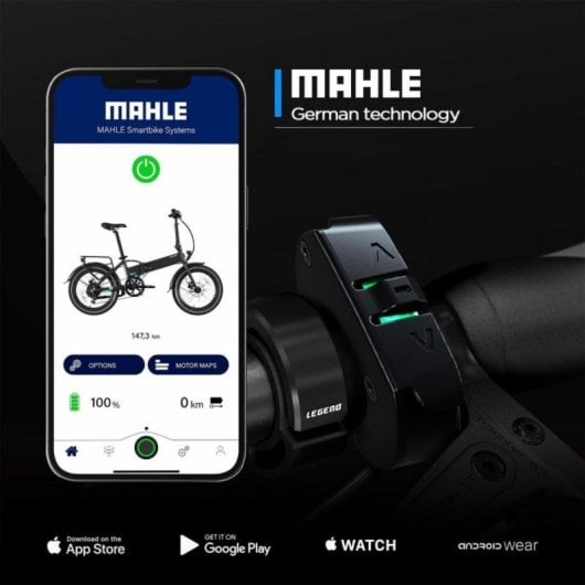Legend Monza Bicicleta Eléctrica Dobrável Recondicionada com 250W, 14Ah, 20", Preto Ónix