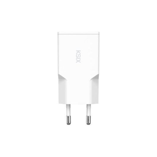 Ksix 30w Gan Cargador De Red Xtraslim, Power Delivery + Pps, Multipuerto Usb-c +  Usb-a, Blanco