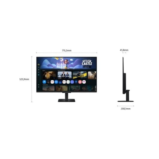 Monitor Samsung Smart Monitor M5 32" Full HD 60Hz VA HDR10 Gaming Hub Altavoces Smart WiFi Bluetooth VESA