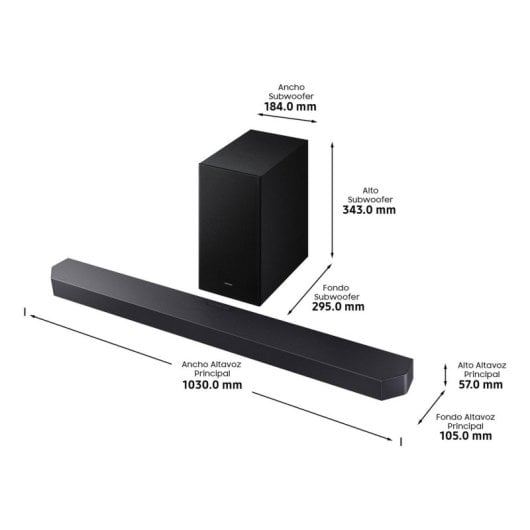 Barra de sonido Samsung Q600F Bluetooth HDMI eARC 9 altavoces Subwoofer SpaceFit Pro
