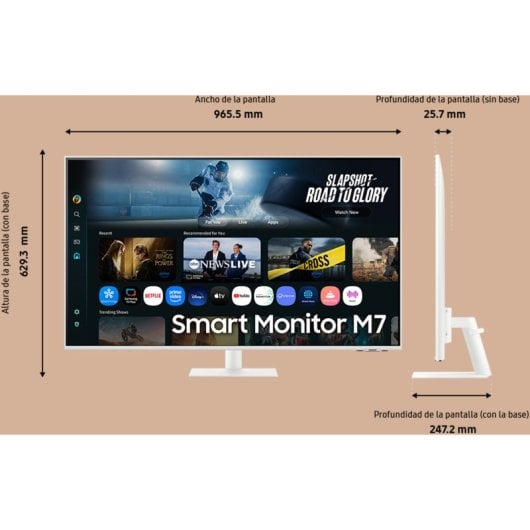 Samsung Smart Monitor M7 M70F 43" 4K Ultra HD 60Hz VA Smart HDR10 Bianco