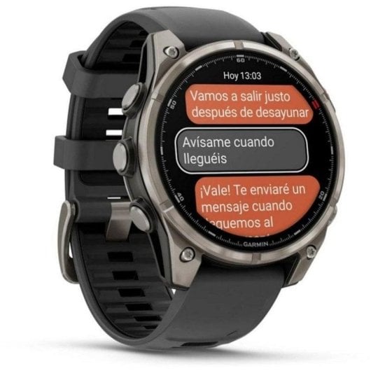 Smartwatch Garmin Fenix 8 Pro LTE/NTN Satelital 47mm AMOLED Titanio con Correa Silicona Negra/Gris