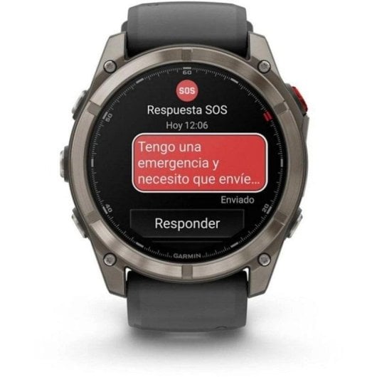 Smartwatch Garmin Fenix 8 Pro LTE/NTN Satelital 51mm AMOLED Titanio con Correa Silicona Negra/Gris