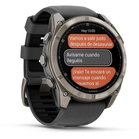 Smartwatch Garmin Fenix 8 Pro LTE/NTN Satelital 51mm AMOLED Titanio con Correa Silicona Negra/Gris