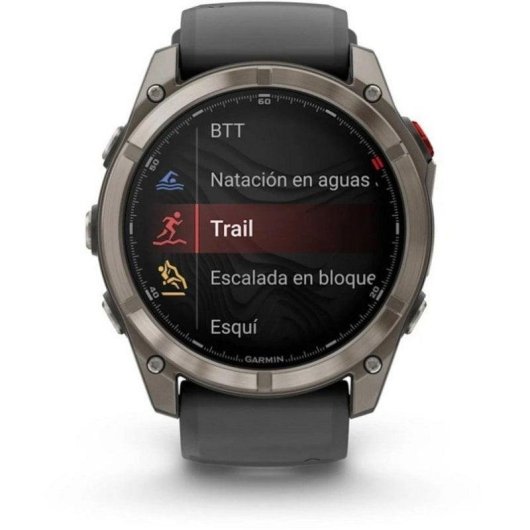 Smartwatch Garmin Fenix 8 Pro LTE/NTN Satelital 51mm AMOLED Titanio con Correa Silicona Negra/Gris