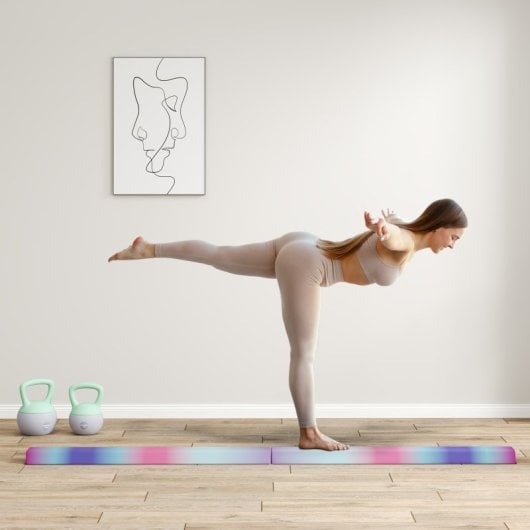Sportnow Barra De Equilibrio Gimnasia Plegable 236 Cm Para Entrenamiento En Casa