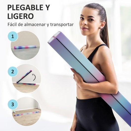 Sportnow Barra De Equilibrio Gimnasia Plegable 236 Cm Para Entrenamiento En Casa