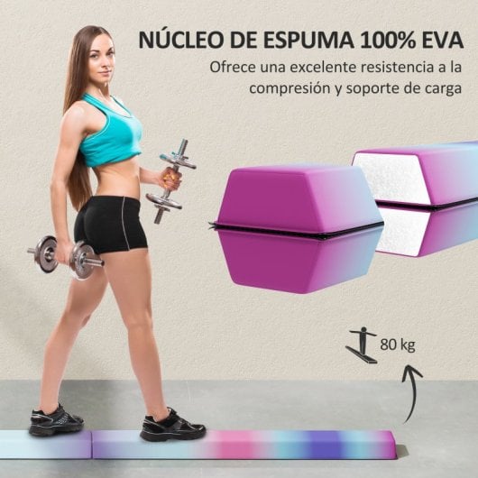 Sportnow Barra De Equilibrio Gimnasia Plegable 236 Cm Para Entrenamiento En Casa