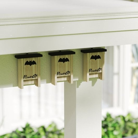 Pawhut Pack De 3 Casas Para Murciélagos De Madera Para Exterior Jardín Natural