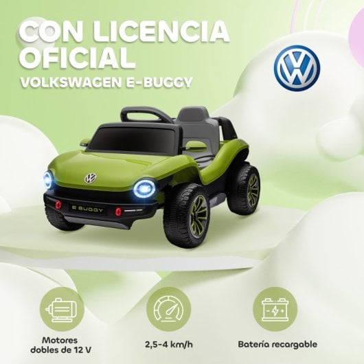 Aiyaplay Coche Eléctrico Para Niños De +3 Años Volkswagen E-buggy Verde