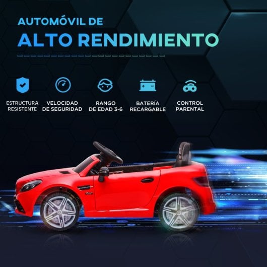 Aiyaplay Coche Eléctrico Para Niños De +3 Años Mercedes Slc 300 Rojo