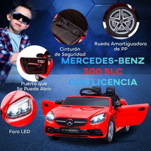Aiyaplay Coche Eléctrico Para Niños De +3 Años Mercedes Slc 300 Rojo