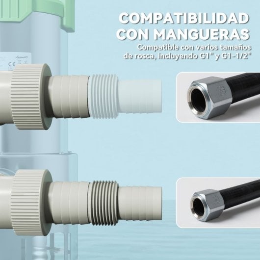 Outsunny Bomba De Aguas Sucias 1100w Con Capacidad De 18000 L/h Y Interruptor