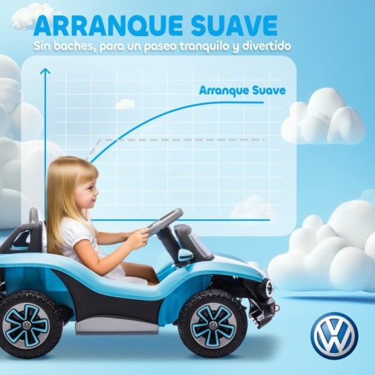 Aiyaplay Coche Eléctrico Para Niños De +3 Años Volkswagen E-buggy Azul